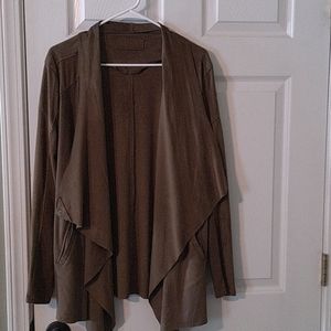 Faux suede long sleeve jacket